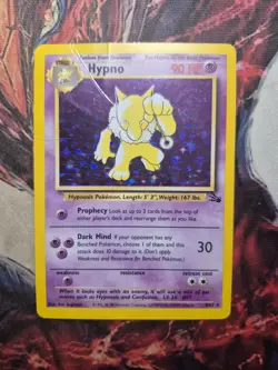 Pokemon TCG Hypno Fossil Holo Unlimited Rare Card 8/62 HP/DMG - Image 1