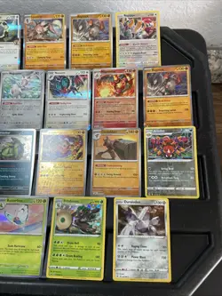 30 Pokemon Cards Lot ALL RARE HOLO Stamped Mimikyu Entei Tyranitar Landorus - Image 4