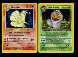 Ninetales 12/102 Base Set Dark Arbok 2/82 Team Rocket Holo Pokemon Card Lot WOTC - Image 1