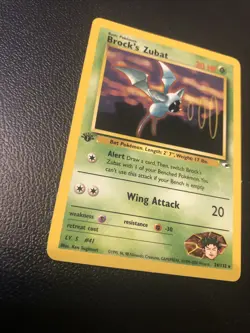 Brock's Zubat 024/132 Gym Heroes Rare 1st First Edition Pokemon Card Mint - Image 2