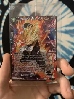SS Vegeta Burst of Strength P-401 PR Foil Dragon Ball Super Card Game Sealed - Image 1