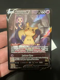 CLEAN Pokemon TCG Mimikyu v Holo Ultra Rare Card TG16/TG30 Brilliant Stars - Image 1