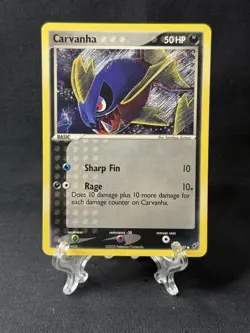 Pokemon Carvanha 56/107 LP EX Deoxys Card by Tomokazu Komiya Non Holo NM - Image 1