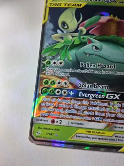Celebi & Venusaur GX #1/181 Tag Team Ultra Rare Card **See Desc For Details** - Image 5