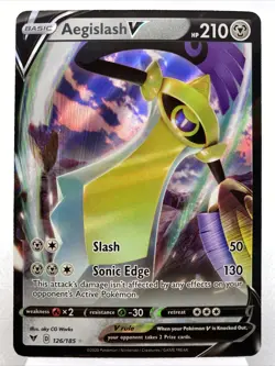 Aegislash V 126/185 - Ultra Rare Holo - SWSH Vivid Voltage Pokemon Card MINT - Image 1