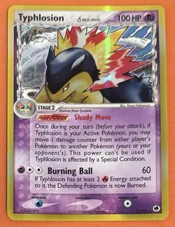 Pokemon Typhlosion EX Dragon Frontiers Delta Species 12/101 Holo Rare Card - Image 1