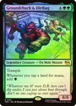 NM Foil Groundchuck & Dirtbag, MTG, TMNT, Magic the Gathering, 115 - Image 1