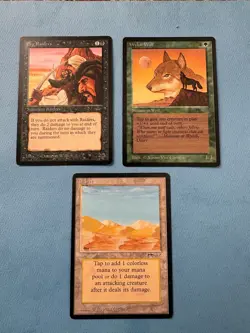 MTG Arabian Nights, Erg Raiders, Wyluli Wolf, and Desert! 1993 Vintage Magic! - Image 1