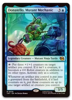 MTG TMNT Teenage Mutant Ninja Turtles Donatello, Mutant Mechanic MYTHIC FOIL NM - Image 1
