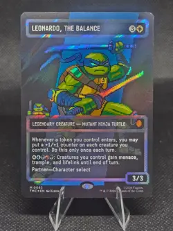 [MTG] Leonardo, the Balance (0083) (Borderless) (Surge Foil) Commander: TMNT - Image 1