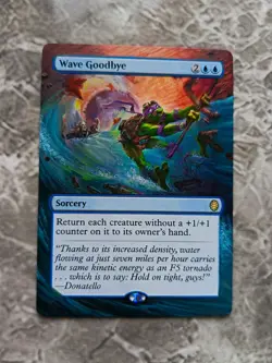 Wave Goodbye MTG Teenage Mutant Ninja Turtles Eternal Hand Painted Altered Art v - Image 1