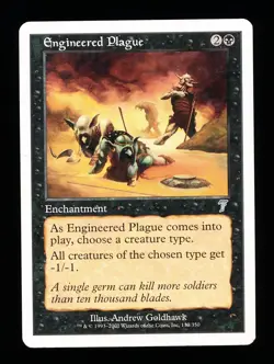 * * 1x Engineered Plague x1 * * 7th Edition MTG LP Lightly Played - Image 1