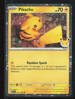 Pikachu 051/162 Temporal Forces Promo (Pokemon Day 2026 Stamp) Cosmos Holo - Image 1