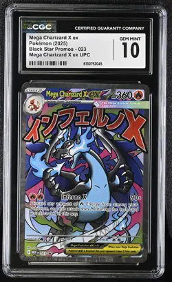 2025 Pokemon Mega Charizard X Ex Black Star Promos 023 CGC GEM MINT 10 - Image 1