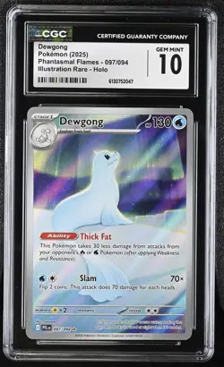 2025 Pokemon Dewgong Phantasmal Flames 097/094 CGC GEM MINT 10 - Image 1