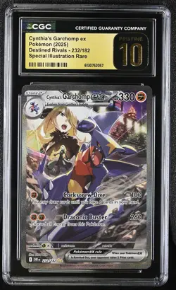 2025 Pokemon Cynthia'S Garchomp Ex Destined Rivals 232/182 CGC PRISTINE 10 - Image 1