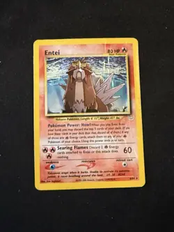 Pokemon TCG Entei 6/64 Neo Revelation 2001 Unlimited Holo Rare Vintage Damaged - Image 1