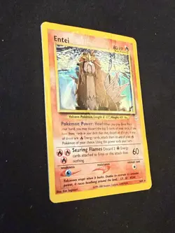 Pokemon TCG Entei 6/64 Neo Revelation 2001 Unlimited Holo Rare Vintage Damaged - Image 2