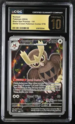 2024 Pokemon Noctowl Pokemon CenterBlack Star Promos 141 CGC PRISTINE 10 - Image 1