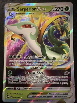 Serperior VSTAR 008/195 SWSH Silver Tempest – Ultra Rare Holo Pokemon TCG JBT01 - Image 1