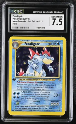 2000 Pokemon Feraligatr Neo Genesis - 1st Ed. 4/111 CGC 7.5 - Image 1