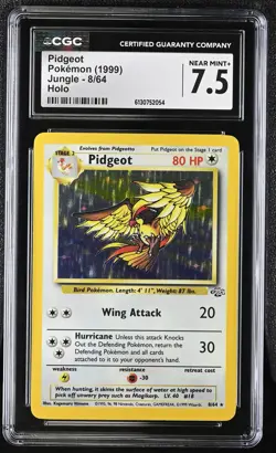 1999 Pokemon Pidgeot Holo Jungle 8/64 CGC NEAR MINT+ 7.5 - Image 1