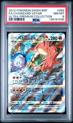 CHARIZARD VMAX SWSH262 PSA 8 ULTRA PREMIUM COLLECTION PROMO POKEMON CARD ENGLISH - Image 1