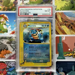 Pokemon BLASTOISE 36/165 Reverse Holo (2002 Expedition) PSA 8 - Image 1