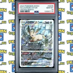 PSA 10 - 2023 POKEMON SWORD & SHIELD CROWN ZENITH #GG35 FULL ART LEAFEON VSTAR - Image 1