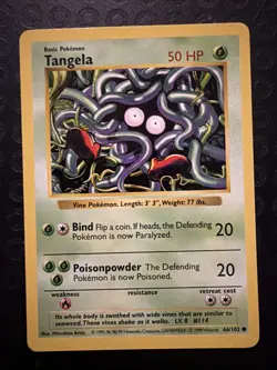 Pokemon Tangela 066/102 Base Set (Shadowless) Regular Vintage JBT01 - Image 1