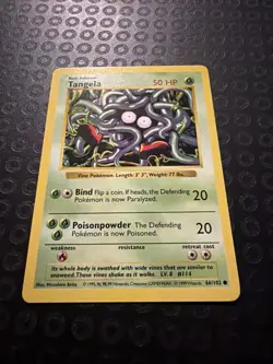 Pokemon Tangela 066/102 Base Set (Shadowless) Regular Vintage JBT01 - Image 2