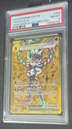 Pokemon TCG - Cinderace Ex - SVP #163 - Black Star Promo - PSA NM-MT 8 - Image 3