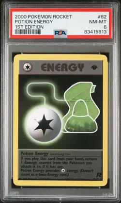 2000 POKEMON ROCKET 1ST EDITION #82 POTION ENERGY NM-MT PSA 8 - Image 1