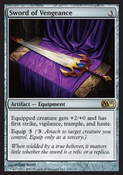 Sword of Vengeance - Light Play MTG Magic 2011 Core Set - Image 1