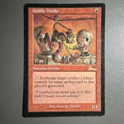 Mtg GOBLIN WELDER — Urza's Legacy 1999 Vintage Magic - MP condition — see pics - Image 1