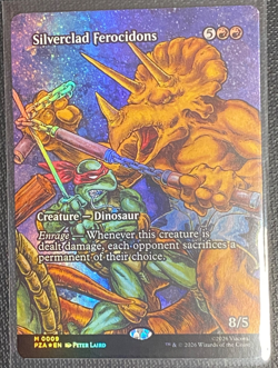 Silverclad Ferocidons (Borderless) TMNT Source Material Foil MTG PZA #9 NM/M - Image 1