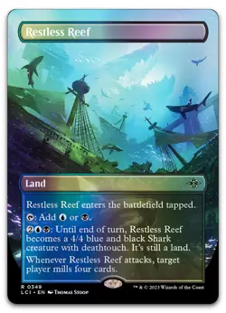 Restless Reef (Borderless) #349 (Foil) (NM) Lost Caverns of Ixalan LCI Magic MTG - Image 1