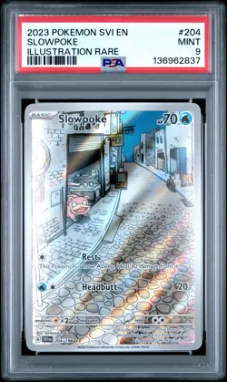 2023 POKEMON SVI EN-SCARLET & VIOLET ILLUSTRATION RARE #204 SLOWPOKE PSA 9 - Image 1