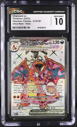 CHARIZARD EX Obsidian Flames Ultra Rare #215 CGC 10 Pokemon [Nostalgium] - Image 1