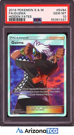 Pokemon 2019 Guzma SV84 Full Art Shiny Vault Hidden Fates GEM MINT PSA 10 - Image 1
