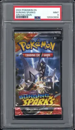 Pokemon Surging Sparks Archaludan Art Authentic Sealed Booster Pack PSA 9 - Image 1