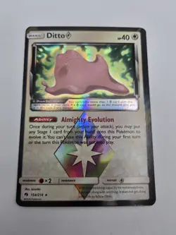 Pokemon TCG Ditto Prism Star 154/214 SM Lost Thunder Holo Rare - Image 1