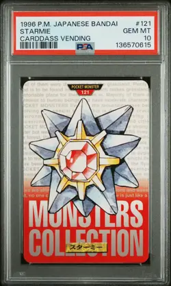 1996 POKEMON JPN BANDAI CARDDASS VENDING #121 STARMIE PSA 10 - Image 1