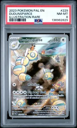 2023 POKEMON PAL EN-PALDEA EVOLVED ILLUSTRATION RARE #229 DUDUNSPARCE PSA 8 - Image 1