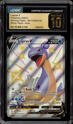 Pokemon Lapras V Shining Fates Full Art #SV110 CGC 10 Pristine - Image 1