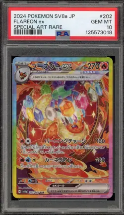 Pokemon Flareon ex Terastal Festival JPN Special Art Rare #202 PSA 10 Gem Mint - Image 1