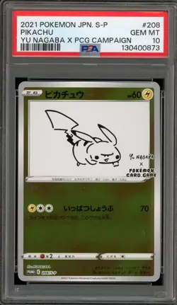 Pokemon Pikachu Yu Nagaba Japanese Reverse Holo Promo 208S-P PSA 10 Gem Mint - Image 1