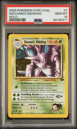 2000 POKEMON GYM CHALLENGE HOLO #7 GIOVANNI'S NIDOKING PSA 10 - Image 1