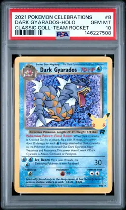 2021 POKEMON CELEBRATIONS CLASSIC COLLECTION #8 DARK GYARADOS-HOLO PSA 10 - Image 1