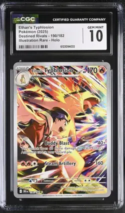 Ethan's Typhlosion *CGC 10* Illustration Rare *Destined Rivals* #190 * Pokemon - Image 1